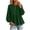 Green, variant on Women's Fleece Henley Peplum Sweatshirt Solid Color Long Sleeve Balloon Sleeve Tops