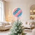 thumbnail image 3 of Tepsmf Glitter Beaded Lollipop Christmas Tree Topper Cone Shape Ornament with Bow Spring Base for Xmas Tree Holiday Party Decoration, 3 of 6