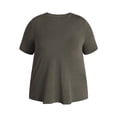 thumbnail image 5 of Terra & Sky Women's Plus Size Crewneck Tee with Short Sleeves, Sizes 0X-5X, 5 of 5