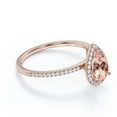 thumbnail image 3 of JeenMata Pear Shape 1.25 Carat Peach Pink Lab Created Morganite Engagement Ring in 18k Rose Gold over Silver, 3 of 6