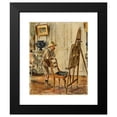 thumbnail image 2 of Etienne Moreau-Nélaton 12x14 Black Modern Framed Museum Art Print Titled - The Young Amateur (1903), 2 of 5
