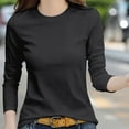 thumbnail image 2 of Women's T-Shirts Womens Ribbed Long Sleeve Crewneck Casual Slim Basic Shirts Fitted Knit Tops for Everyday Wear, 2 of 5