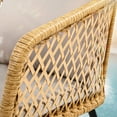 thumbnail image 5 of Dextrus 3-Piece Outdoor Patio Furniture Wicker Bistro Set, All-Weather Rattan Conversation Chairs for Backyard, Balcony and Deck with Soft Gray Cushions, Glass Side Table Light-Yellow, 5 of 7