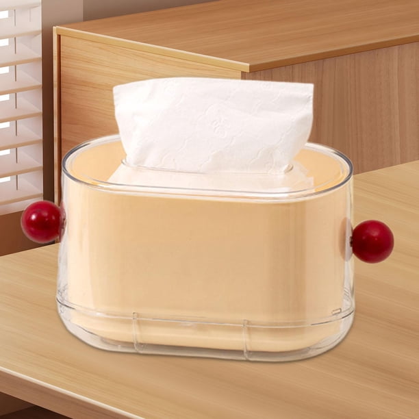 Caja de pañuelos dispensador de pañuelos multifunción antideslizante, servilletero nórdico, caja de papel higiénico para coche, oficina, dormitorio, rojo