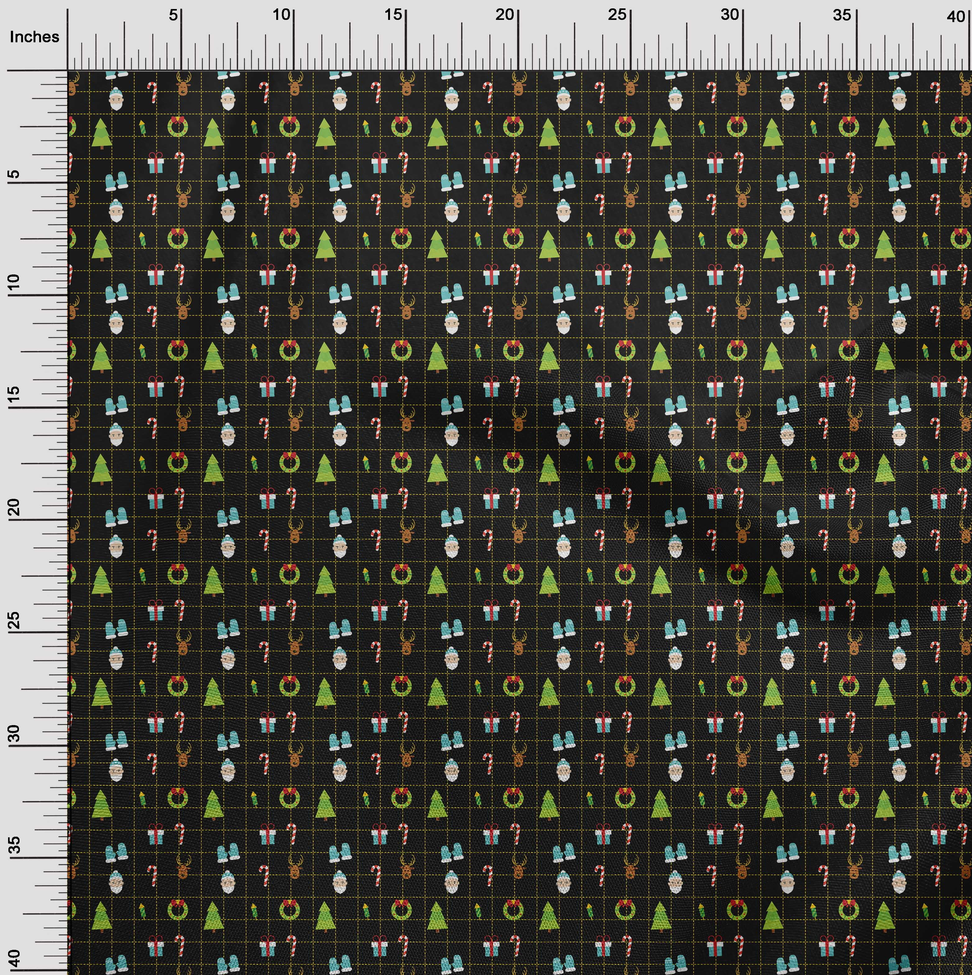 oneOone Cotton Jersey Black Fabric Merry Christmas Sewing Fabric By The Yard Printed Diy Clothing Sewing Supplies 58 Inch Wide-9BY