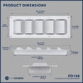 thumbnail image 7 of Five Oceans 5-Slotted Louvered Ventilators, 13-1/4-Inch x 4-3/4-Inch, White ABS Plastic - FO106, 7 of 7