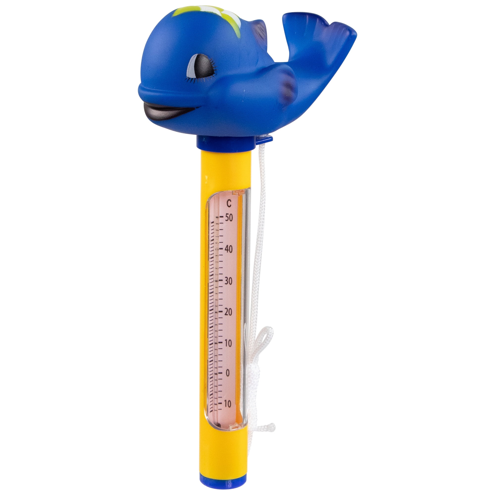 9" Blue Whale Floating Swimming Pool Thermometer with Cord