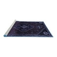 thumbnail image 2 of Ahgly Company Machine Washable Indoor Square Persian Blue Traditional Area Rugs, 5' Square, 2 of 4