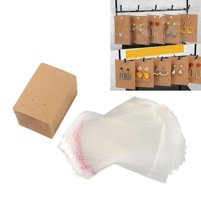 100 Sets Earring Card Holder Jewelry Display Cards Hanging Holes Design Jewelry Packaging For Earrings Necklace Jewelry Display