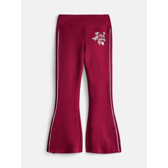 The Powerpuff Girls x Hello Kitty Girl’s Super Cute Fleece Flared Sweatpants, Sizes 4-16
