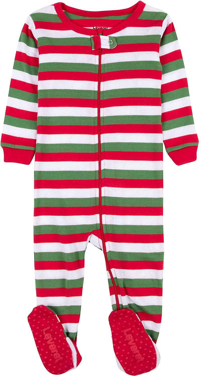 Striped Baby Boys Girls Footed Pajamas Sleeper 100% Cotton Kids ...
