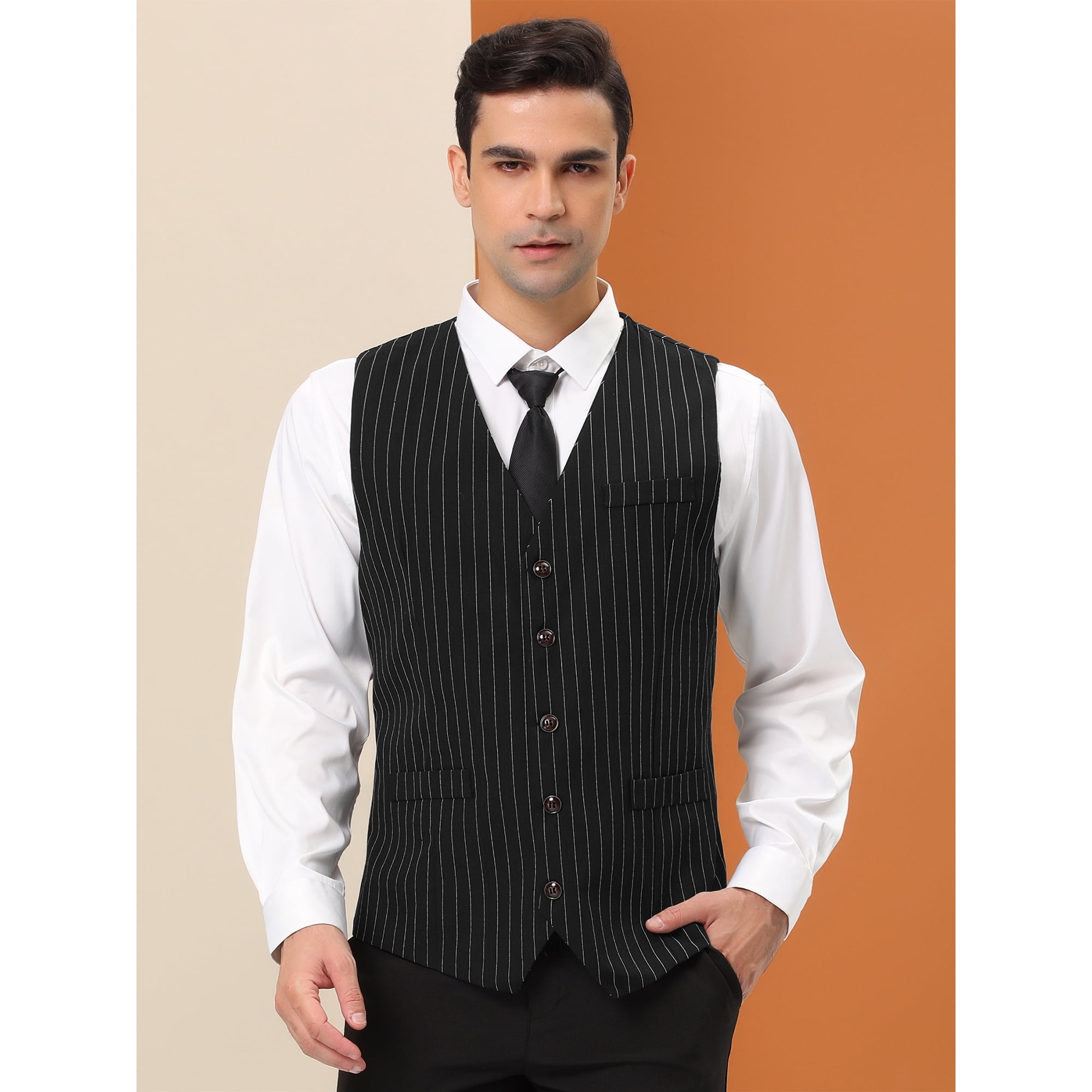 Black dress with waistcoat best sale