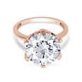 thumbnail image 2 of 4.5 CT Six Prong 11 mm Lab Created Moissanite Diamond Solitaire Engagement Ring for Women in 14k Rose Gold Plated 925 Sterling Silver, Gift for Wedding, Engagement & Anniversary Certificate D-E, VVS1, 2 of 6