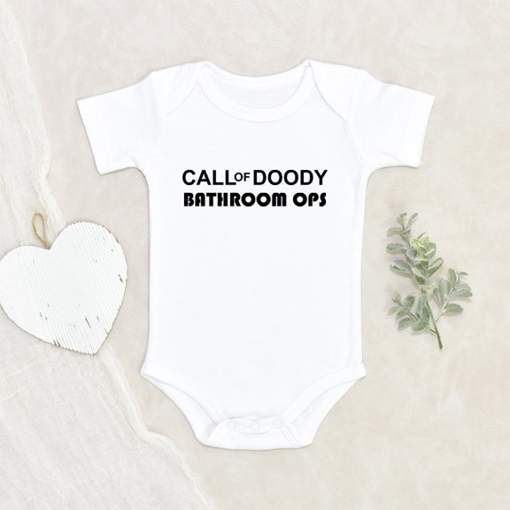 Newbabywishes - Call of Doody Bathroom Ops Pun Baby Clothes for Boys and Girls - Cute Baby Clothing