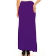 thumbnail image 3 of Moa Collection Women's Plus Size Casual Solid High Waisted A -line Maxi Skirt with an elastic Waistband, 3 of 6