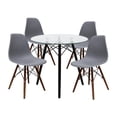 thumbnail image 1 of Set Comedor cristal redondo 80cm y 4 sillas Eames Gris nogal Mundo In Mundo In Minimalista, 1 of 9