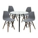 thumbnail image 1 of Set Comedor cristal redondo 80cm y 4 sillas Eames Gris nogal Mundo In Mundo In Minimalista, 1 of 9