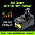 thumbnail image 4 of 8000mAh 18V High-Capacity Li-ion Battery for RYOBI One+ Tools - Compatible with P108/P104/P107/RB18L20 Series, 4 of 9