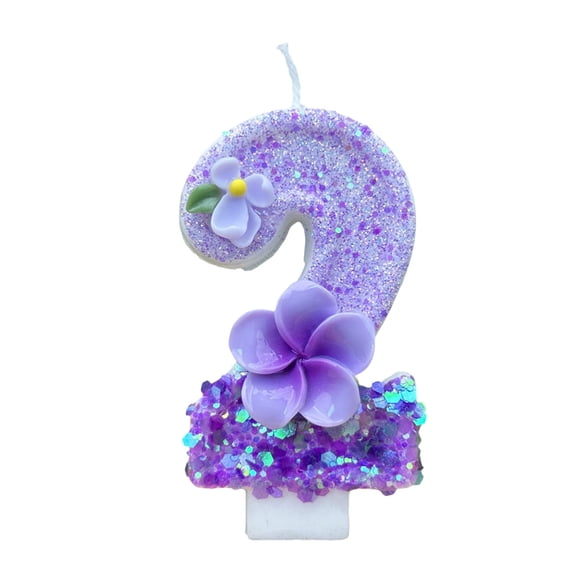 Bwiyojiz Room Decor 1.57x2.95" Roman Numeral Candles Birthday Celebration Party Candle, Gifts for Family, Purple
