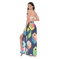 thumbnail image 3 of FORMRS Womens Long Sarong Beach Wrap Semi-Sheer Bikini Skirt Bathing Swimsuit Cover Up, Green Cubes, 3 of 7