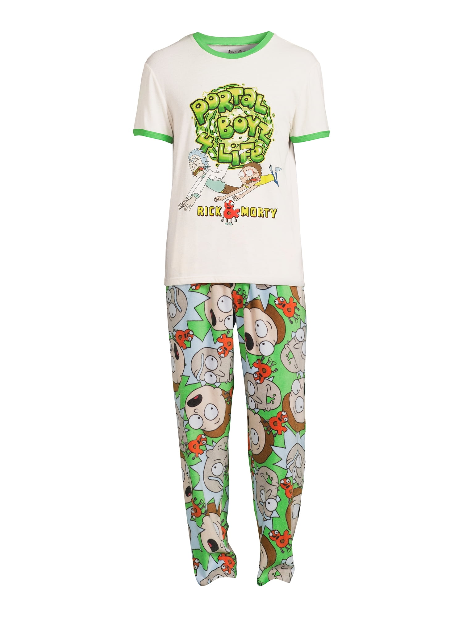 Rick Morty Men's Graphic Tee and Pants Sleepwear Set, 2-Piece