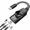 thumbnail image 4 of USB External Sound Card Adapter 7.1Channel USB Computer Game Sound Card 3.5mm USB Adapter Gaming Headset Enhancer,1 * Game sound card,Black, 4 of 6