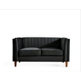 thumbnail image 4 of Uspridefurniture Plainfield Line Tufted Square Design Velvet 2Pcs Living Room Set,Black, 4 of 5