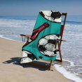 thumbnail image 4 of PHYHOO Blue Soccer Beach Towels for Adults Kids Microfiber Sand Free Microfiber Beach Towel Oversized Quick Dry Absorbent for Pool Swimming Bathroom 30x60in, 4 of 8