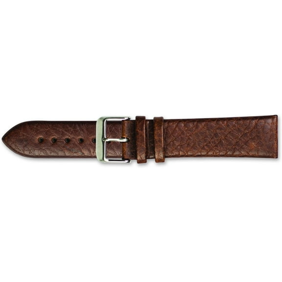De Beer Brown Leather Watch Band 19Mm Gold Color