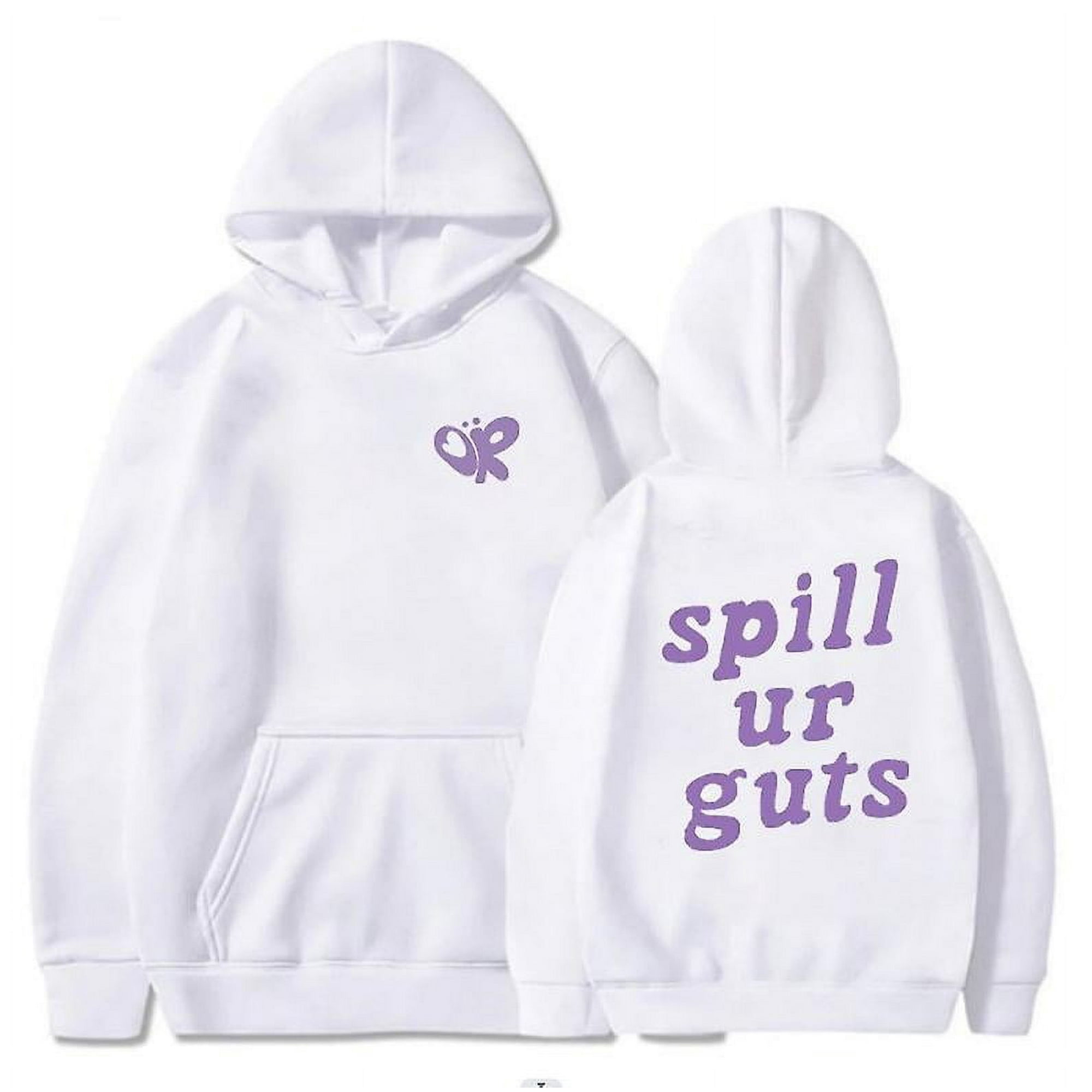Aiony Olivia Rodrigo Merch Spill Ur Guts Trendy Fleece Hoodie Hooded Sweatshirt L