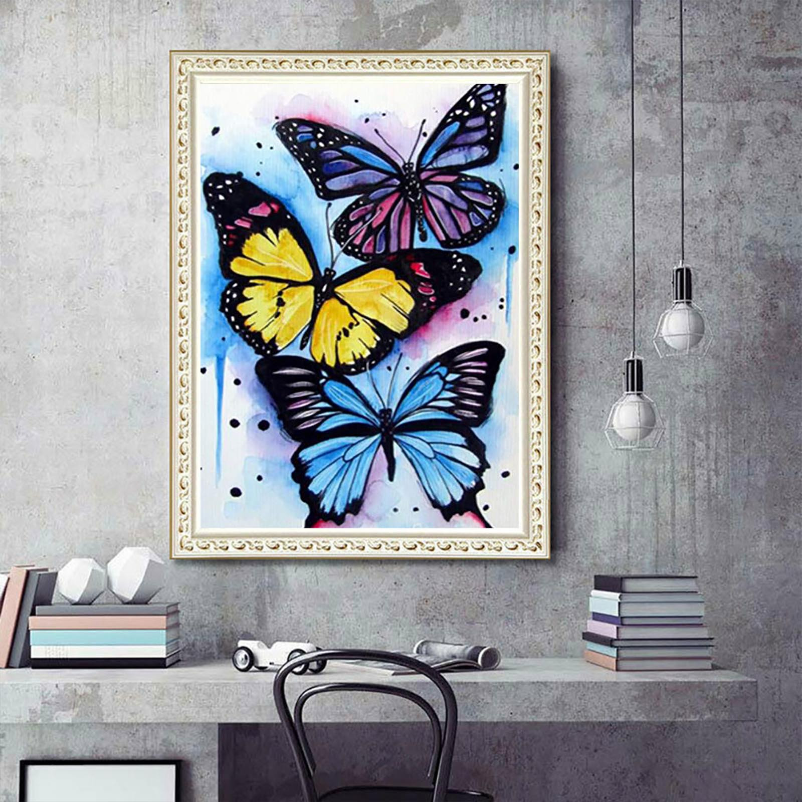 SDJMa Butterfly Diamond Painting Kits for Adults，Full Round Crystal