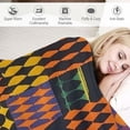thumbnail image 3 of HENGT  Super Soft Ghana Kente Fabric African Print Tribal Throw Blanket for Couch Sofa or Bed Throw Size, Travel Fuzzy Plush Blanket, Funny Flannel Lap Blanket, Cozy Comfy for All Seasons, 3 of 6
