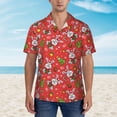 thumbnail image 2 of Fotbe Cute Christmas Bunny Camisa Hawaiana para Hombre Unisex – Camisa Casual de Verano con Botones de Manga Corta de Algodón y Lino,3X-Large, 2 of 7
