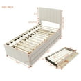 thumbnail image 3 of Bellemave Twin Bed with Trundle and Storage, Upholstered Platform Bed with 3 Drawers, Wood Twin Bed Frame with Tuffted Headboard for Teens Adult Bedroom (Beige), 3 of 9