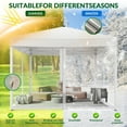 thumbnail image 4 of Vecukty 10'x10' Pop-Up Canopy Tent with Mesh Sidewalls & LED Lights, Instant Outdoor Shelter, White, 4 of 12