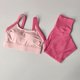 thumbnail image 3 of Conjunto de Yoga integrado con franjas de diferente Color de alta intensidad, 2 uds., ropa interior deportiva, mallas deportivas de cintura alta y levantamiento de cadera, 3 of 6