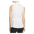 thumbnail image 2 of LE GALI $99 Womens New 1306 White Sleeveless Tie Neck Peplum Top M B+B, 2 of 2