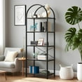 thumbnail image 4 of Kojooin Bookshelf,Arched Bookshelf 4/5 Tier,Tall Standing Display Racks with Metal Frame, 4 of 7