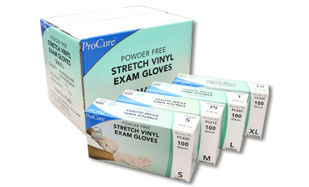 procure vinyl exam gloves