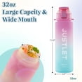 thumbnail image 5 of JUSTLET 32oz Sports Water Bottle with Motivational Time Marker & Leakproof Lid, Pink Green, 5 of 9
