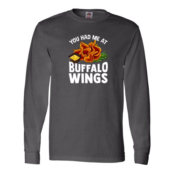 Inktastic Buffalo Wings Game Day Snack Long Sleeve T-Shirt