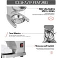 thumbnail image 6 of SPECSTAR 11 Inch Height Electric Ice Shaver Crusher, Snow Cone Maker Machine with Dual Blades, 143lbs/hr for Home and Commercial Use, Silver, 6 of 8