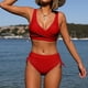 thumbnail image 4 of Cómodo traje de baño de dos piezas de vendaje de bikini sin espalda sólido para mujer Conjunto de ropa de playa OAVQHLG3B Store lin121212, 4 of 4
