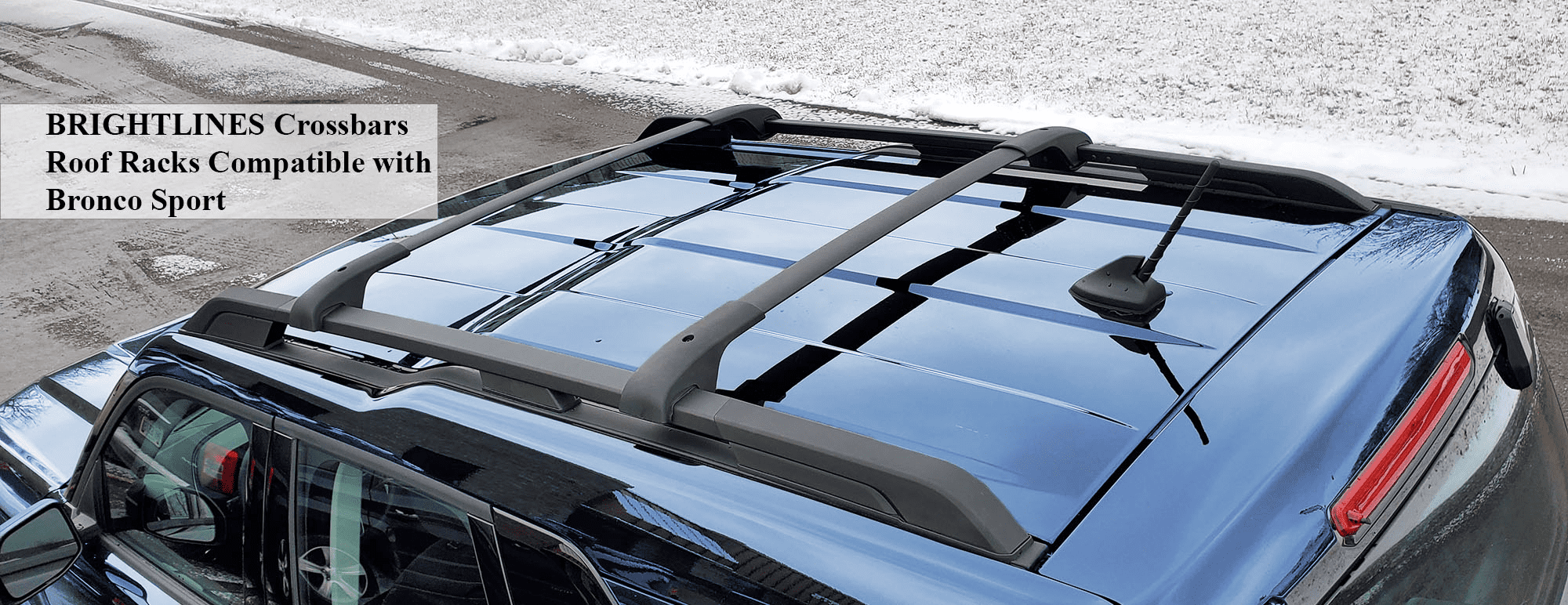 BrightLines Customized Crossbars Roof Racks Compatible with 2021-2026 Ford Bronco Sport Base & Big Bend Models a Set of 2pcs, Black Aluminum Top Cargo Rack