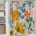 thumbnail image 7 of Orinice  Grey Shower Curtain, Daisy Flowers Bees in Spring Time Honey Petals Floret Nature Purity Blooming, Cloth Fabric Bathroom Decor Set with Hooks,  White, 7 of 7