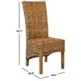 thumbnail image 3 of SAFAVIEH Isla Bohemian Rattan Solid Dining Parsons Chair, Brown (Set of 2), 3 of 10
