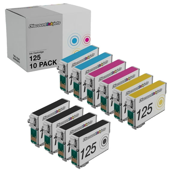 DI Ink Cartridge Replacements for Epson 125 (Combo Set, 10 pack) Compatible with Stylus: NX420, NX230, NX130, NX625, NX125, NX127, and NX530