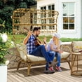 thumbnail image 6 of Dextrus Indoor Outdoor 2 Person Egg Chair With Cushion, All-Weather Wicker Patio Oversized Egg Lounger Loveseat Chair with 528lbs Capacity - Beige, 6 of 7