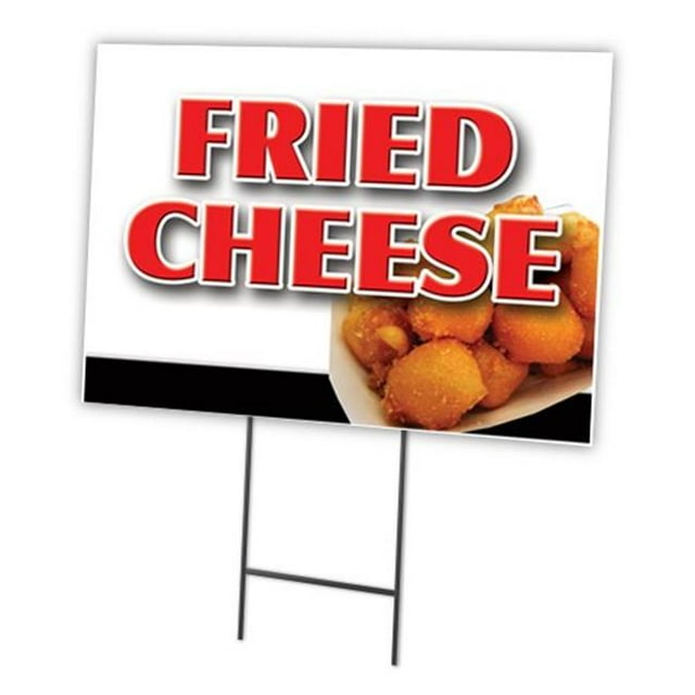 SignMission C-1216-DS-Fried Cheese Panneau & Piquet de Fromage Frit 12 x 16 Po.