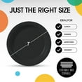 thumbnail image 4 of Exquisite Black 7" Heavy Duty 350 GSM Disposable Plastic Party Plates - 50 Count, 4 of 7